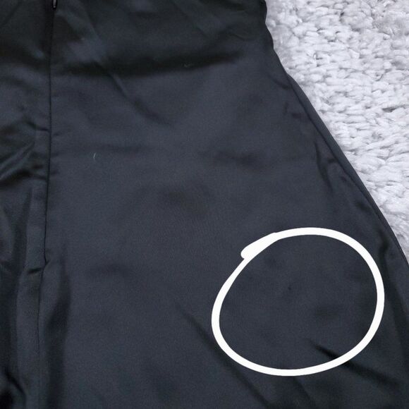 READ Babaton Aritzia Passion Satin Sleeveless Bodycon Mini Dress Black Size 6 - Picture 6 of 10